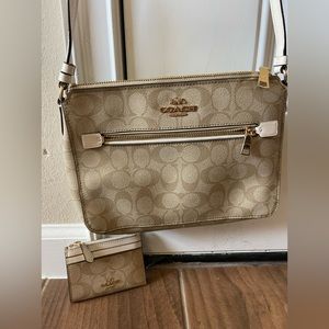 Crossbody coach bag with clutch